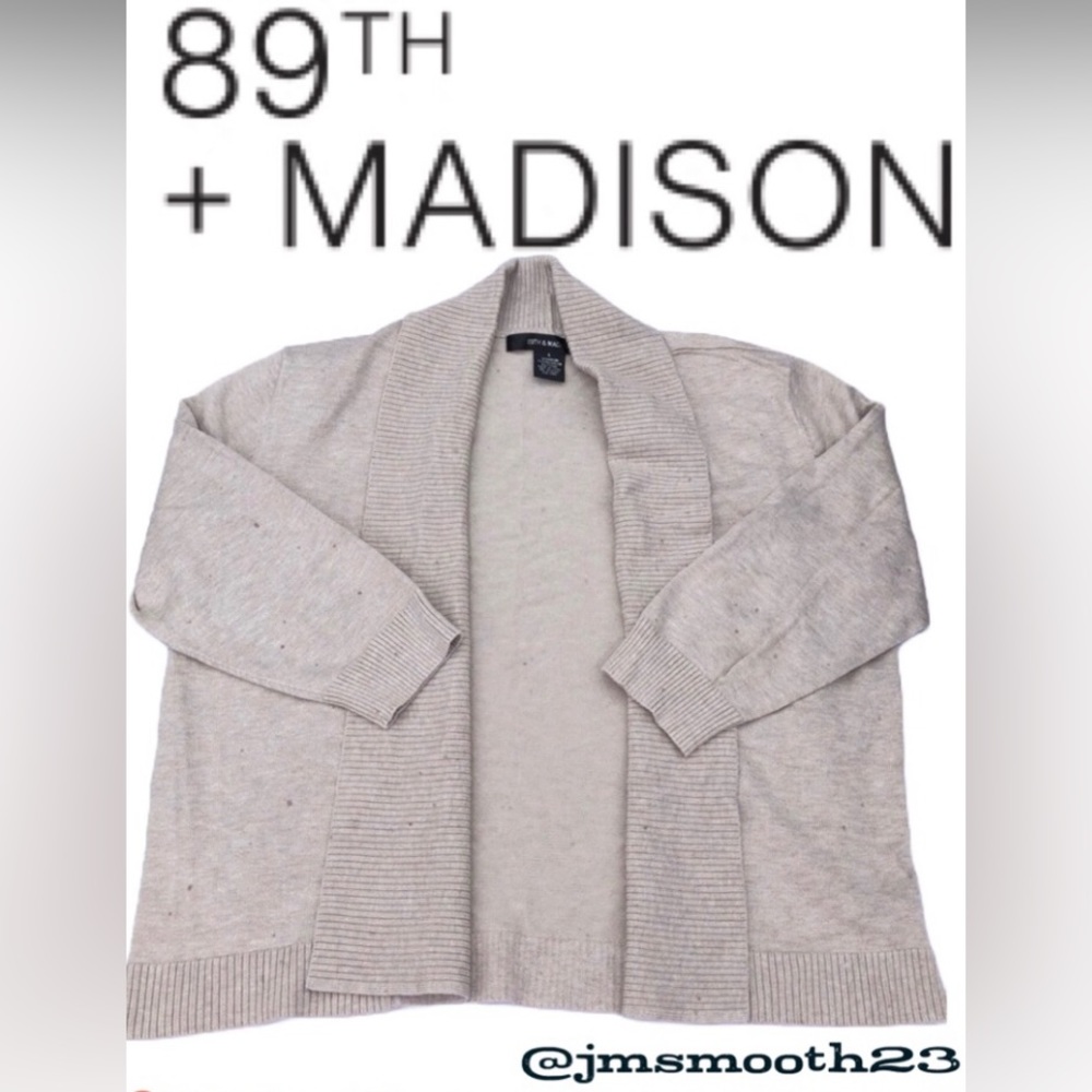 ⬇️SALE‼️ 89th & Madison tan Cardigan Open front size large 927